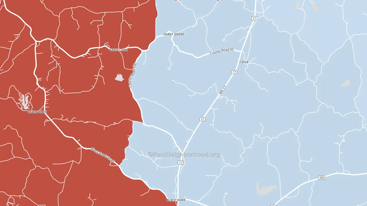 38923, MS block-group political-lean map