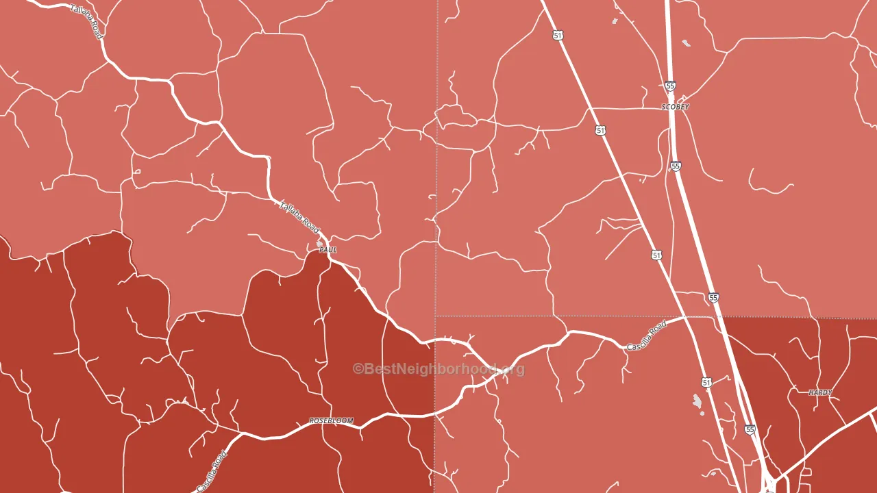 38953, MS block-group political-lean map