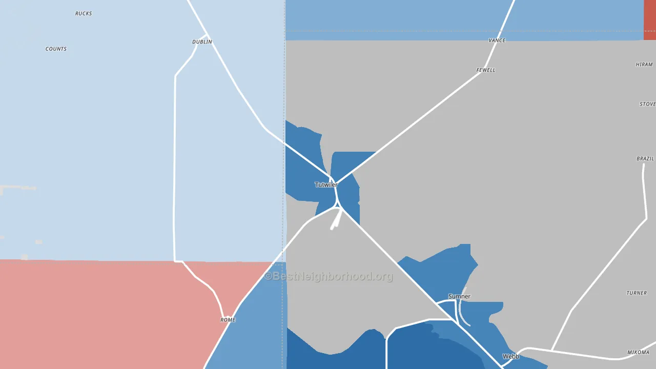 38963, MS block-group political-lean map
