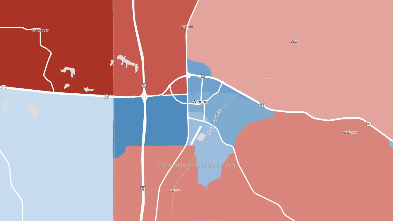 38967, MS block-group political-lean map