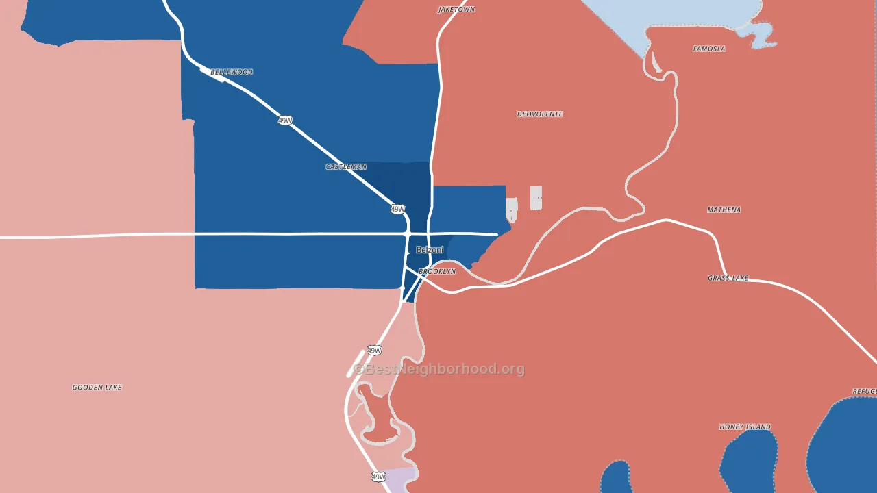 39038, MS block-group political-lean map