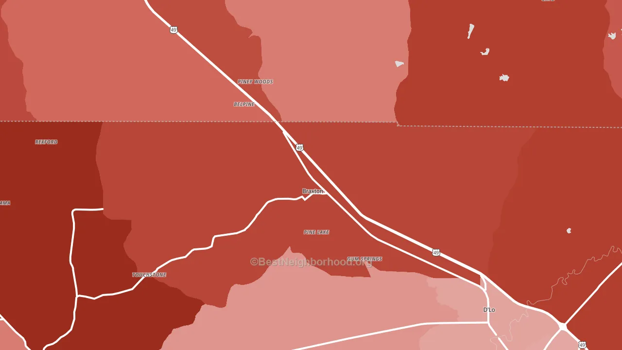 39044, MS block-group political-lean map
