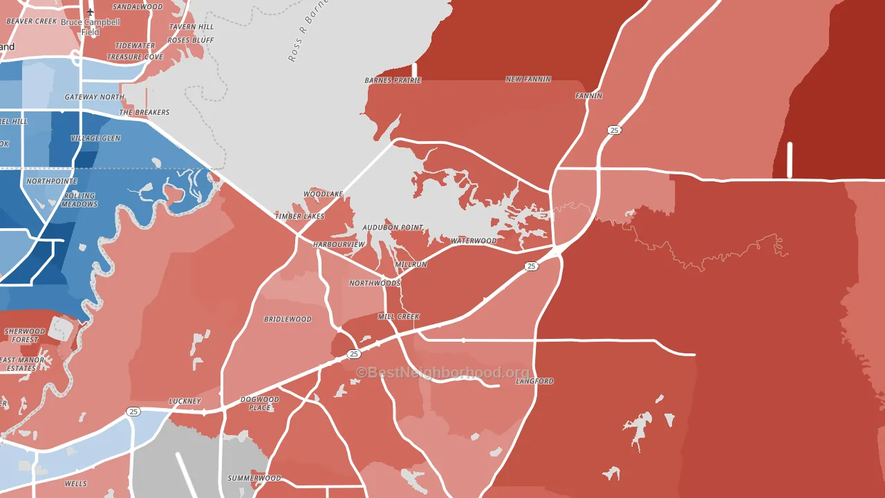 39047, MS block-group political-lean map