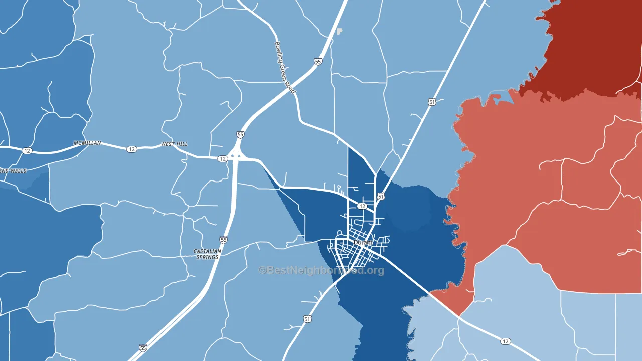 39063, MS block-group political-lean map