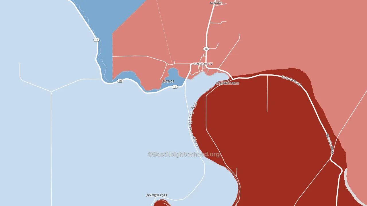 39088, MS block-group political-lean map