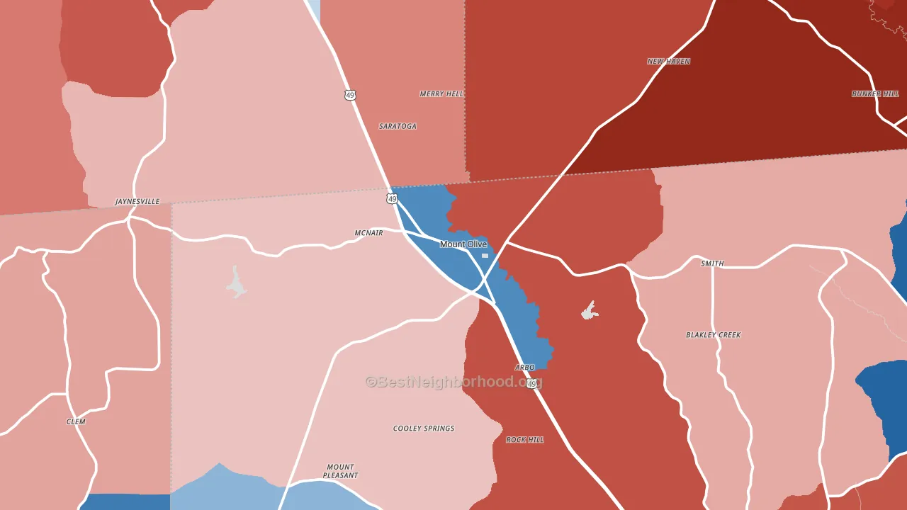 39119, MS block-group political-lean map