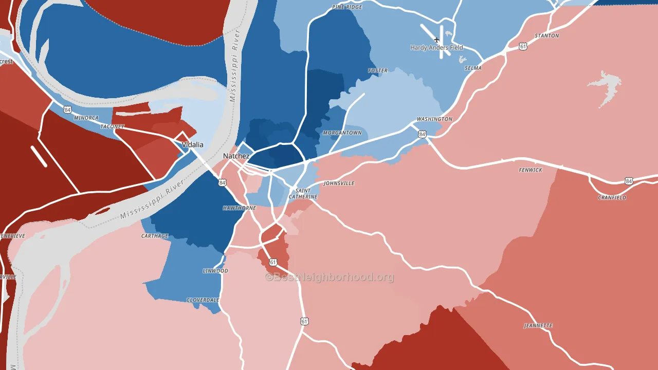 39120, MS block-group political-lean map