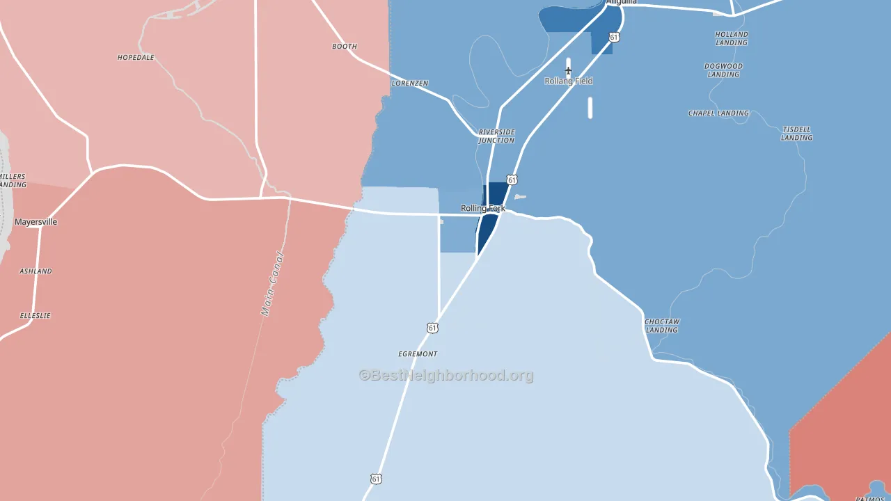 39159, MS block-group political-lean map