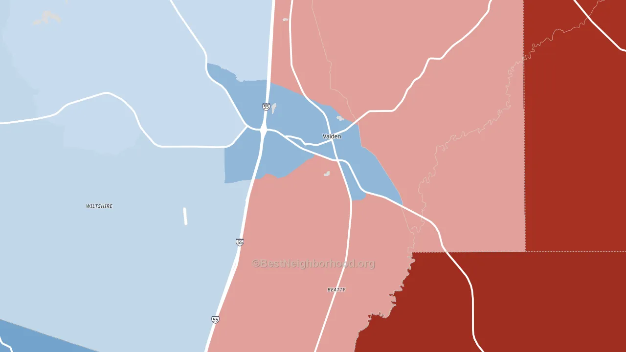 39176, MS block-group political-lean map