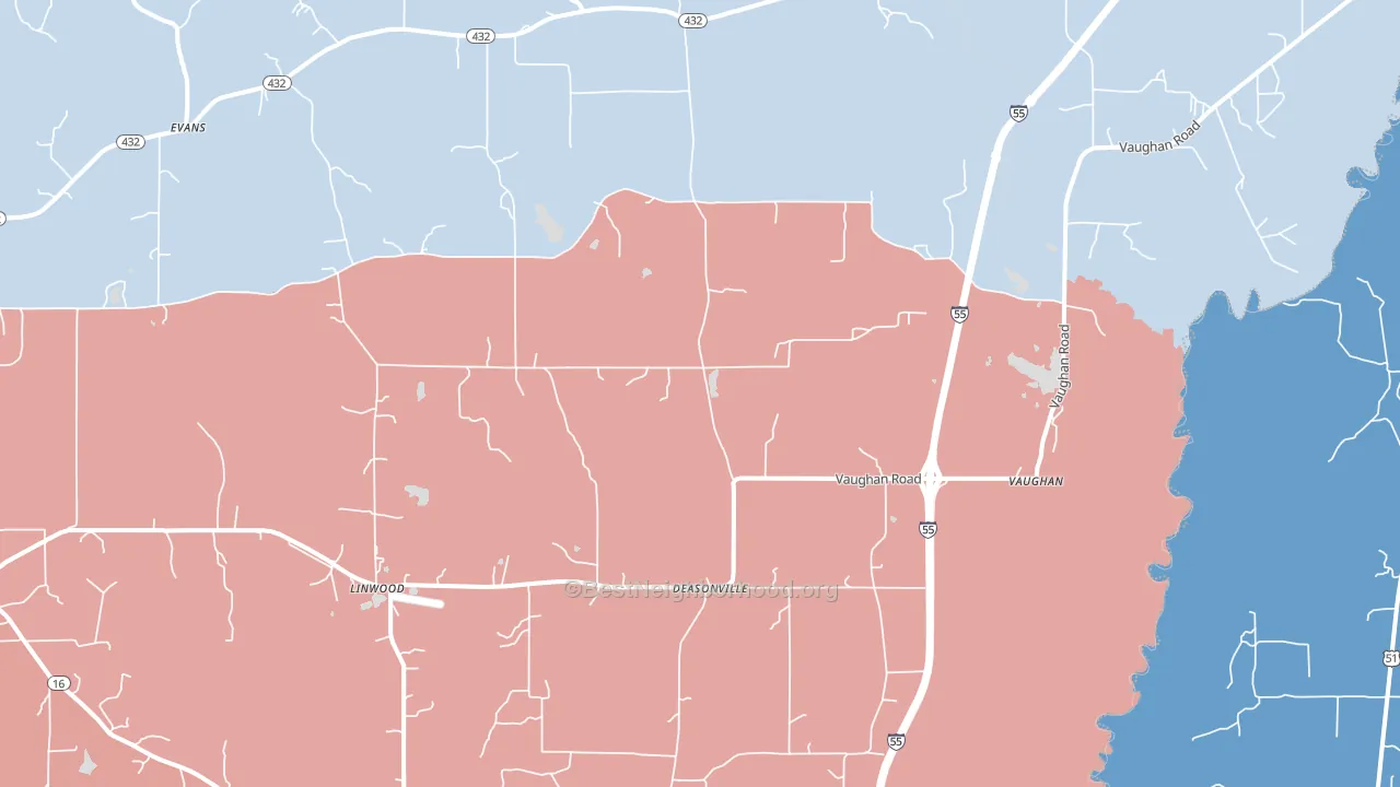 39179, MS block-group political-lean map