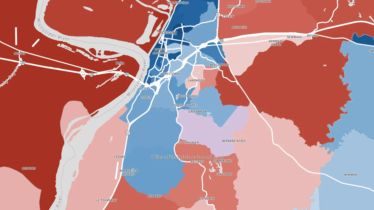 39180, MS block-group political-lean map