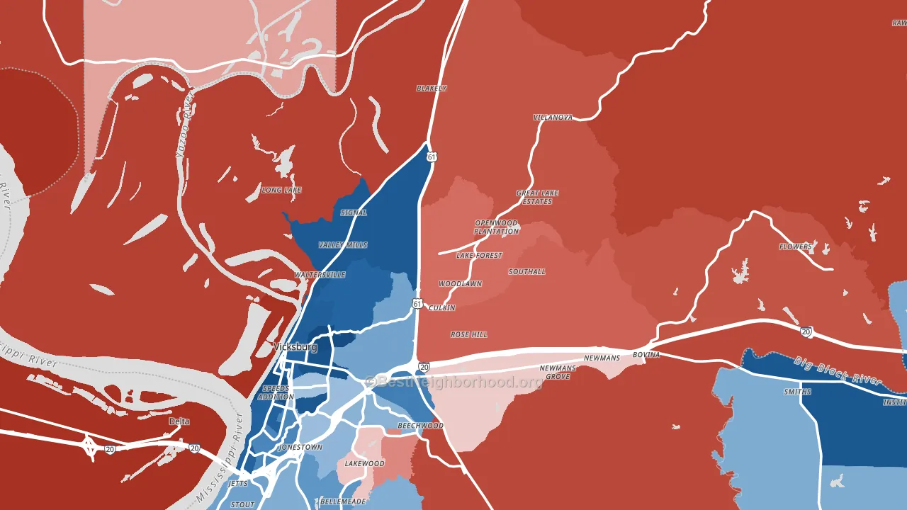 39183, MS block-group political-lean map