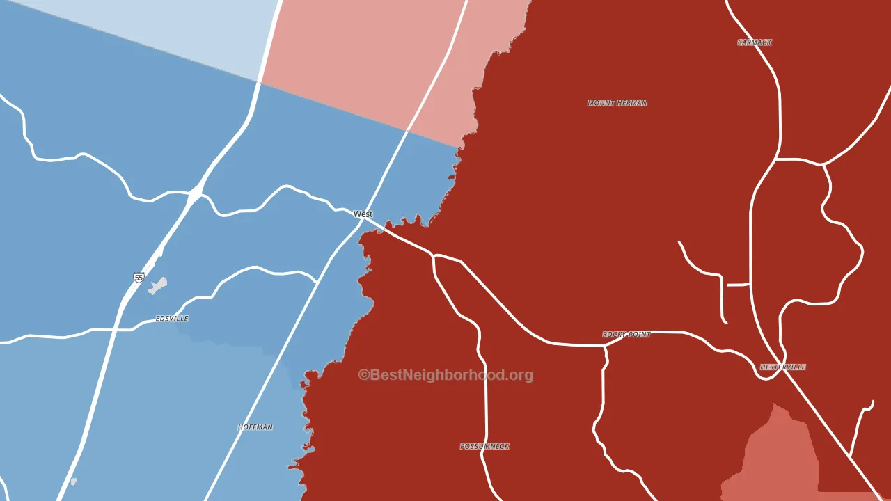 39192, MS block-group political-lean map
