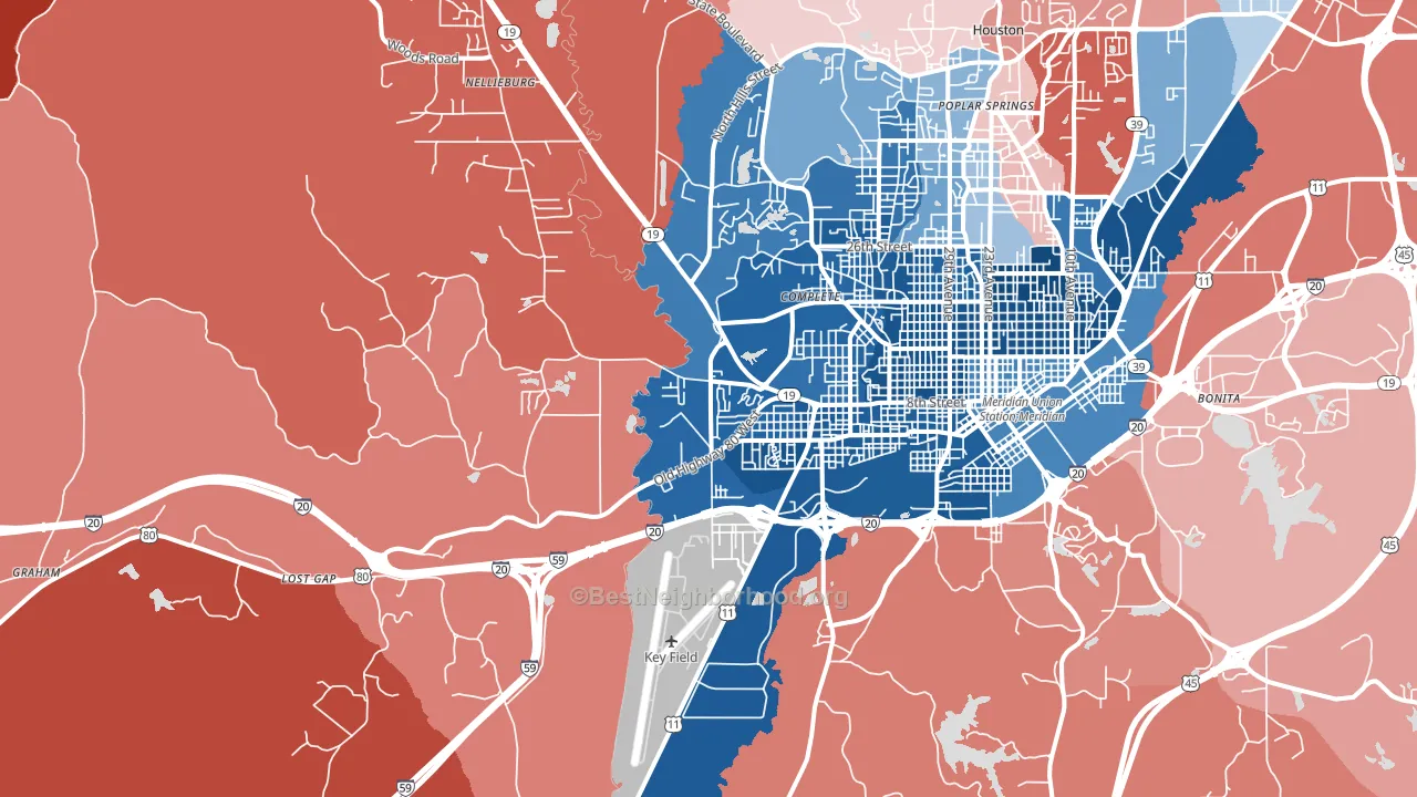 39307, MS block-group political-lean map