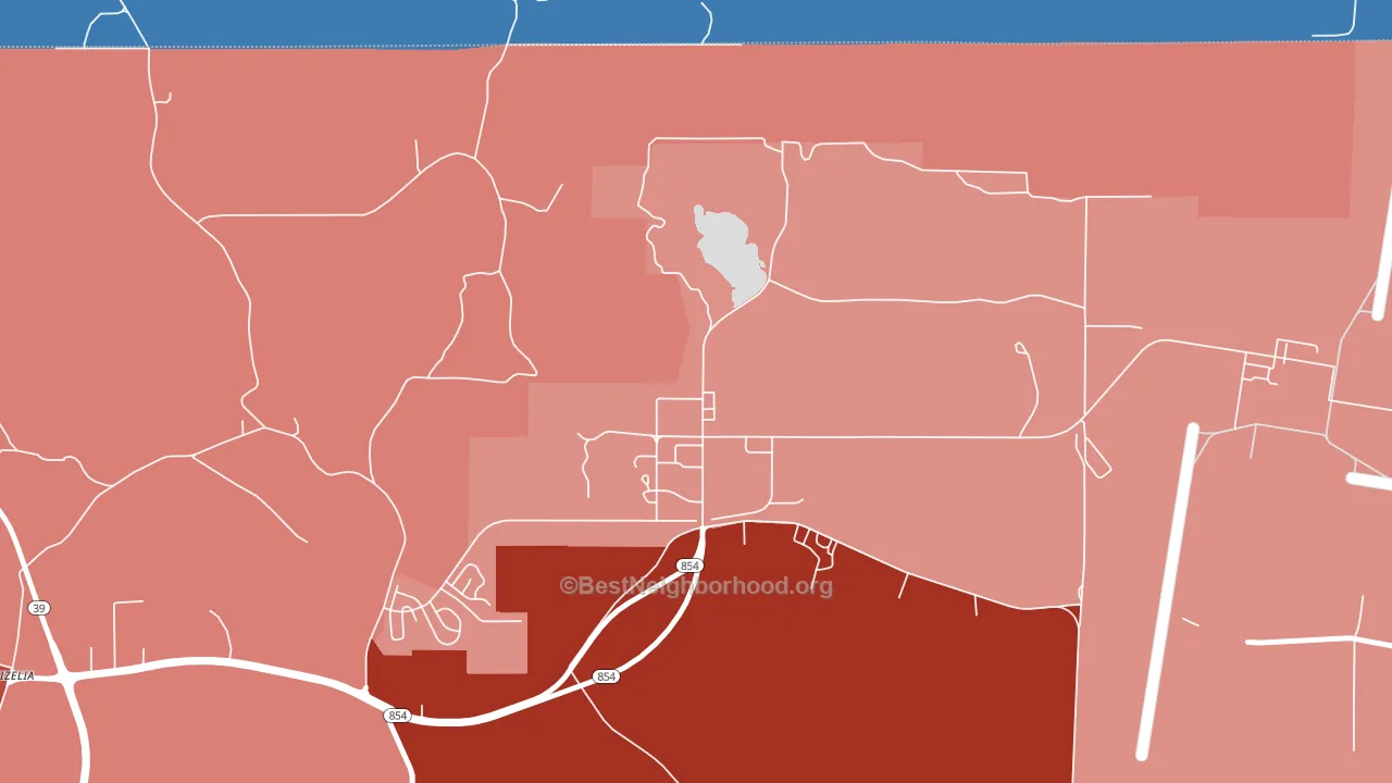 39309, MS block-group political-lean map