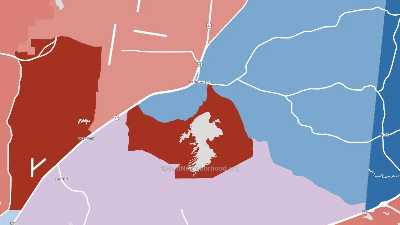 39335, MS block-group political-lean map