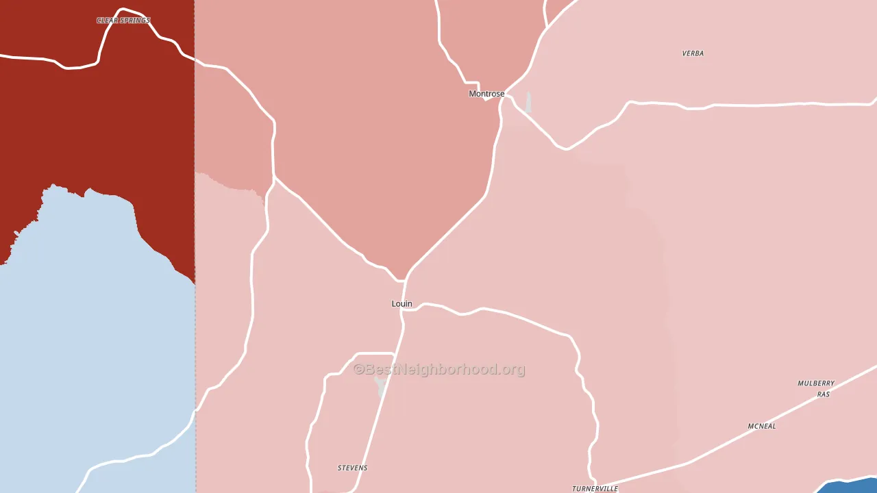39338, MS block-group political-lean map