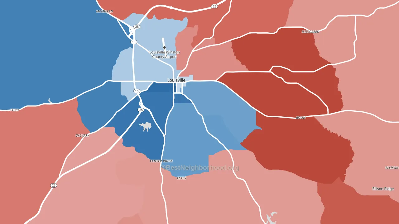 39339, MS block-group political-lean map
