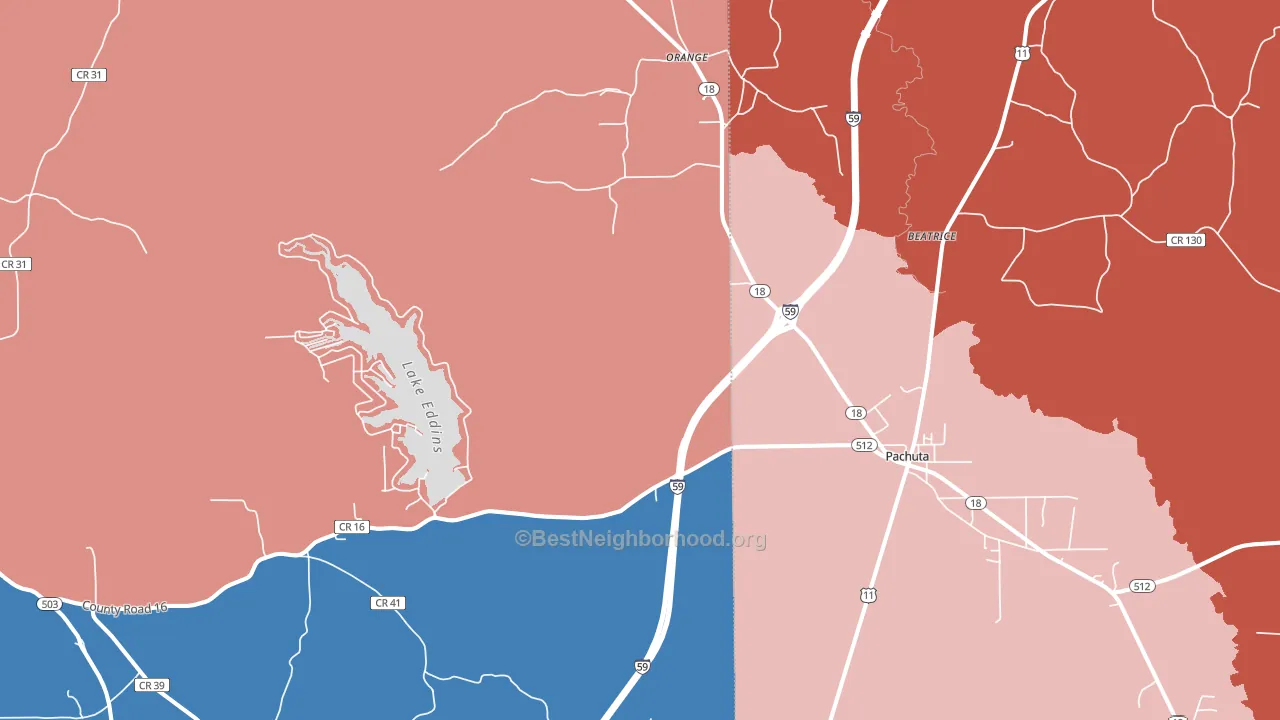 39347, MS block-group political-lean map