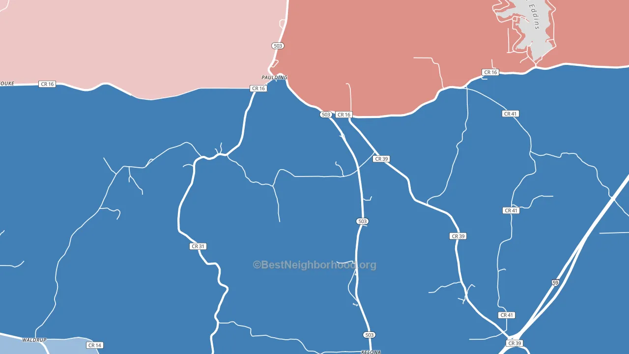 39348, MS block-group political-lean map