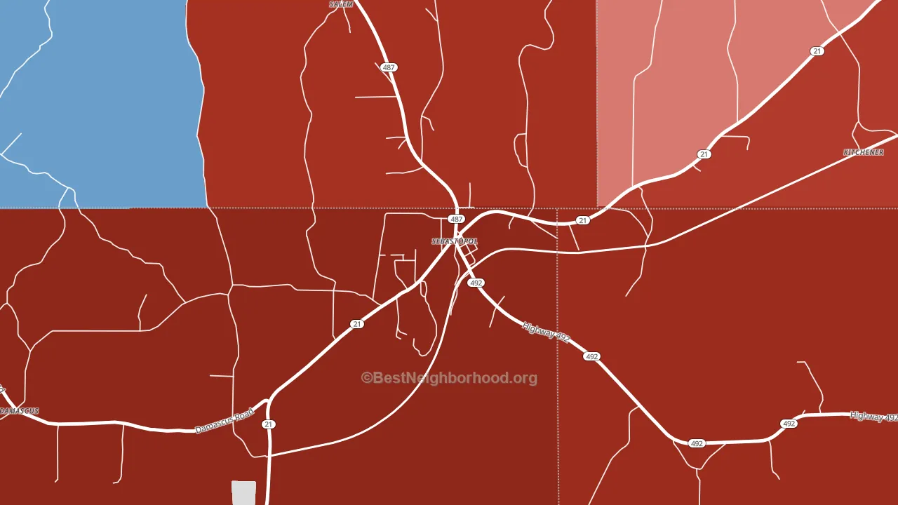 39359, MS block-group political-lean map