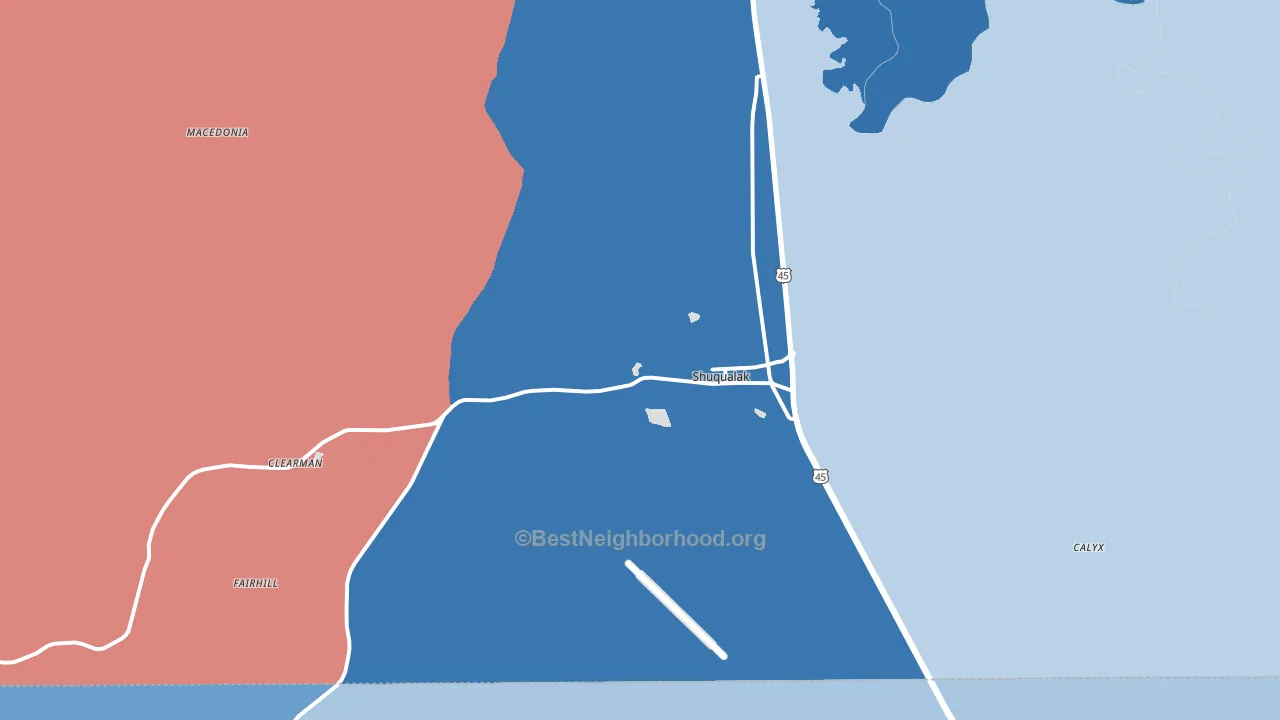 39361, MS block-group political-lean map
