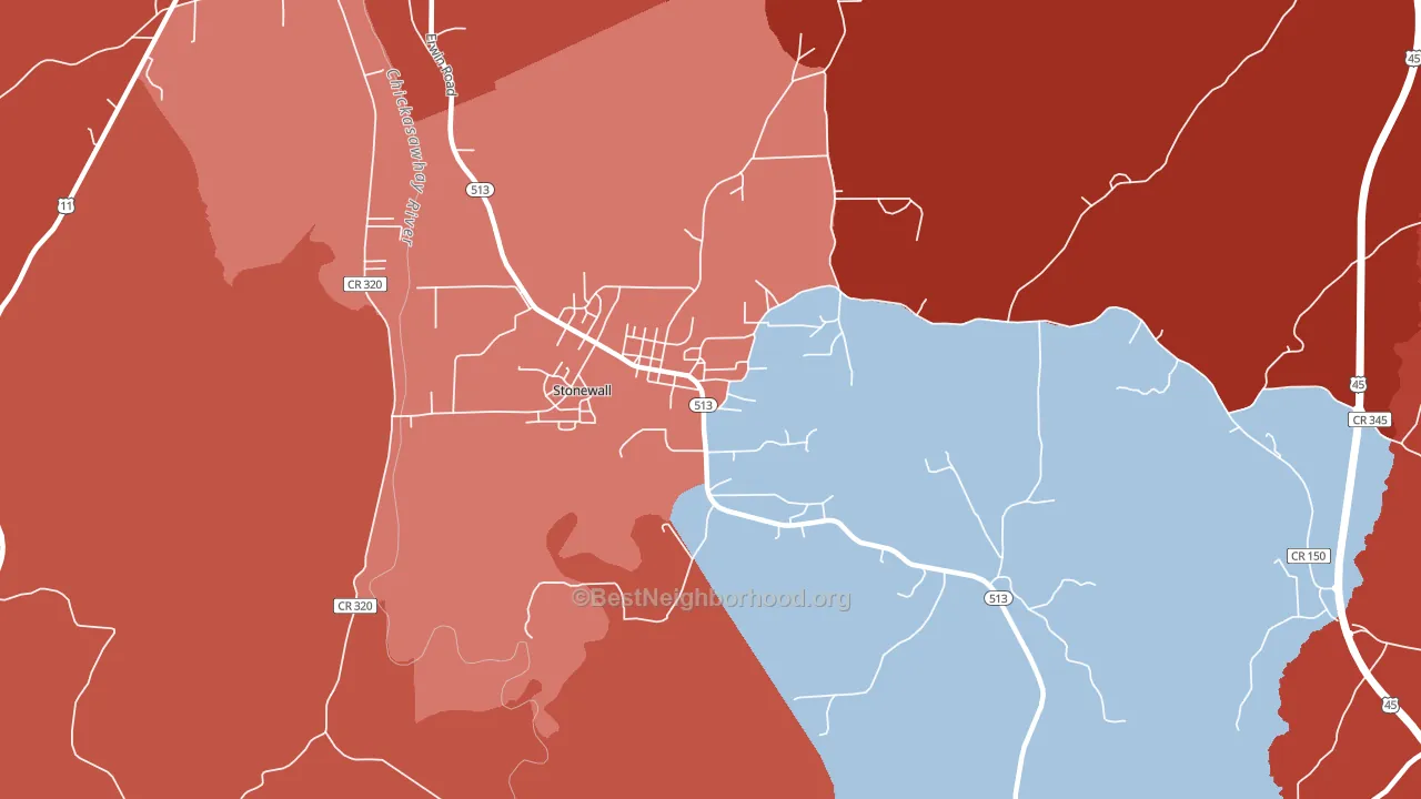 39363, MS block-group political-lean map