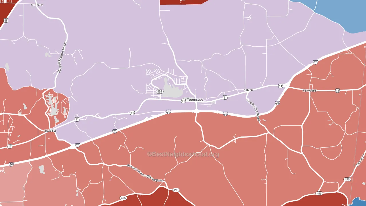 39364, MS block-group political-lean map