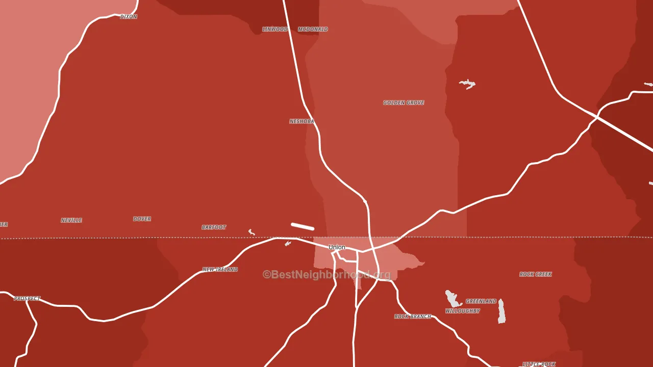 39365, MS block-group political-lean map