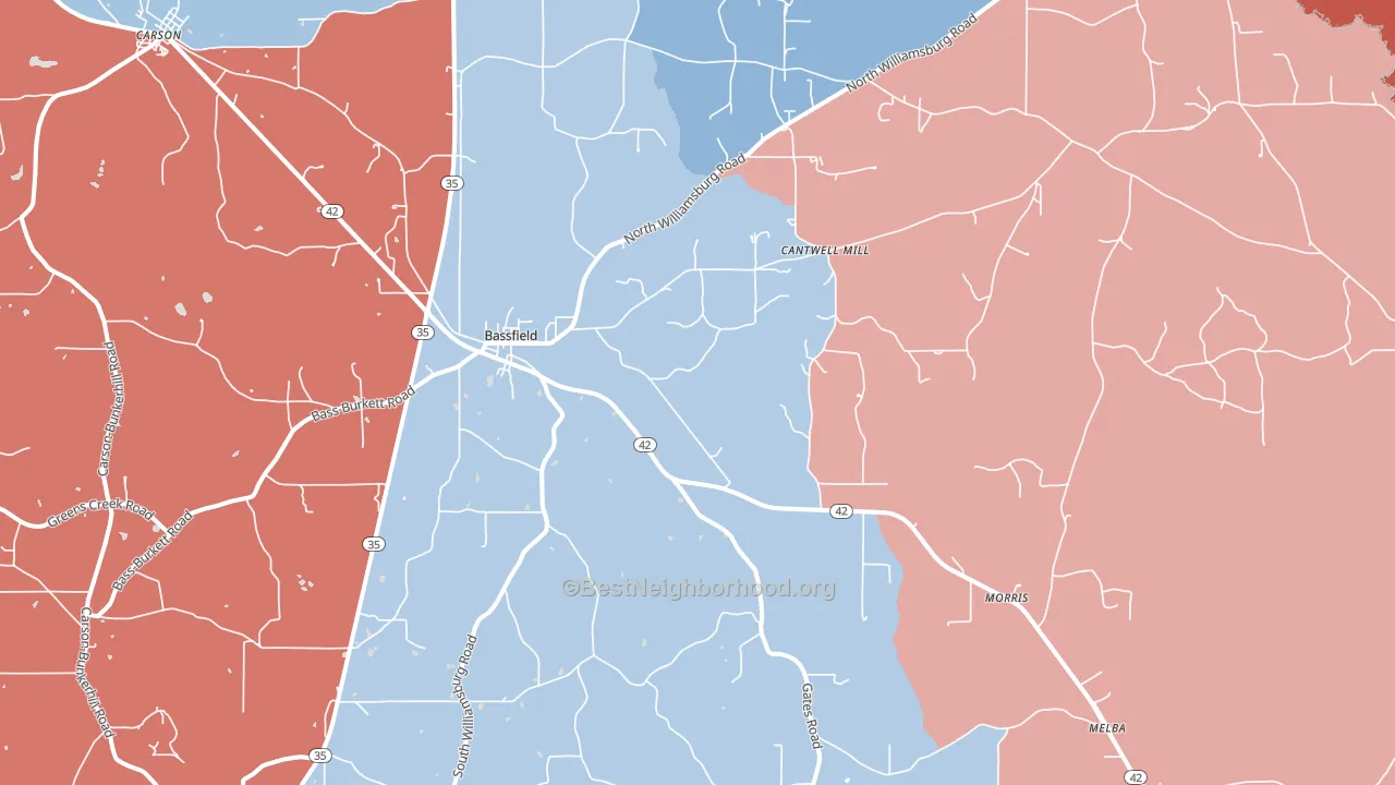 39421, MS block-group political-lean map