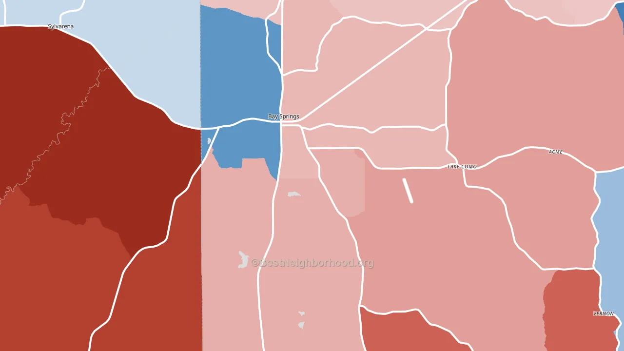 39422, MS block-group political-lean map