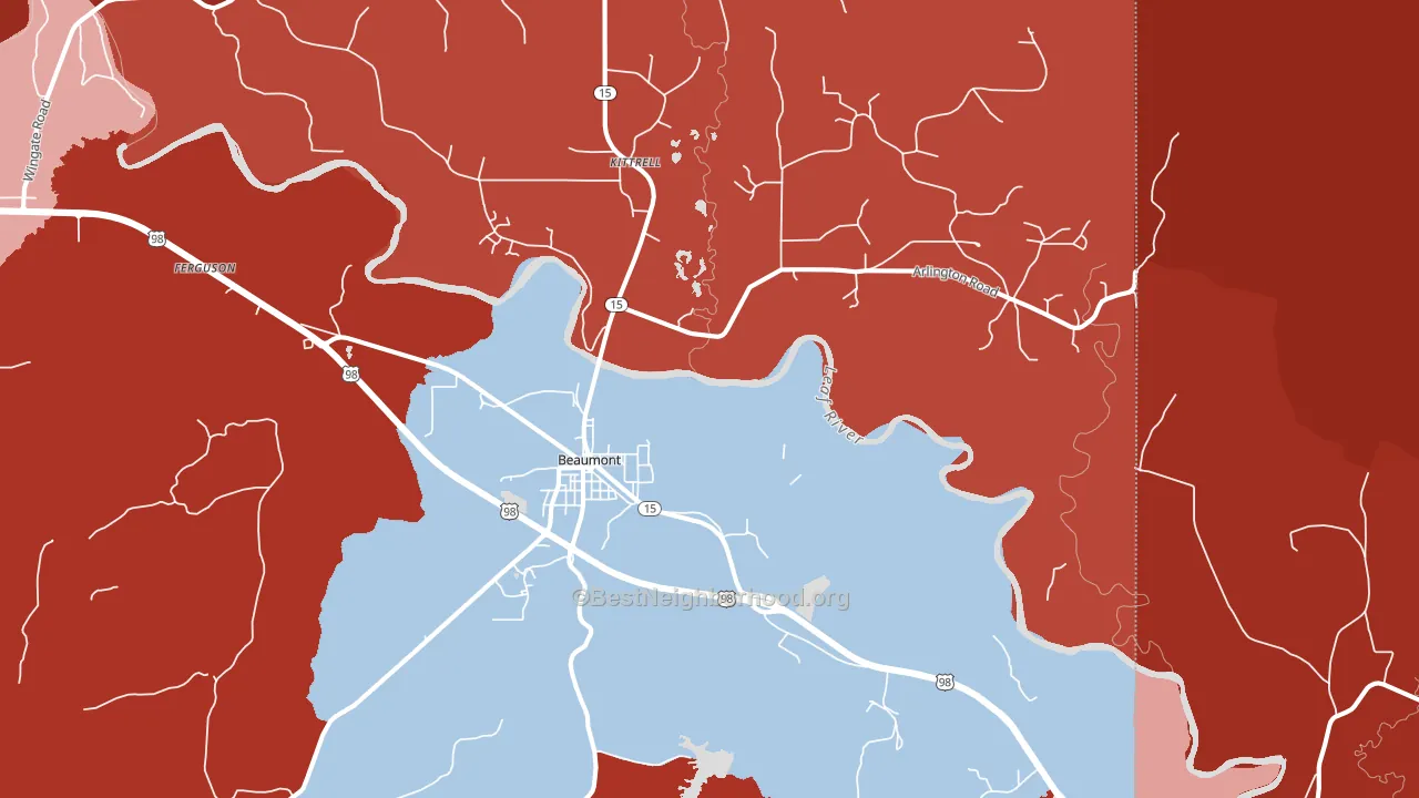 39423, MS block-group political-lean map