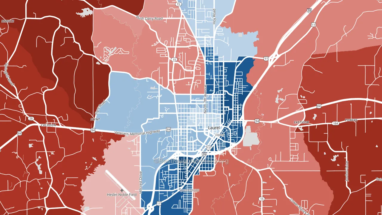 39440, MS block-group political-lean map
