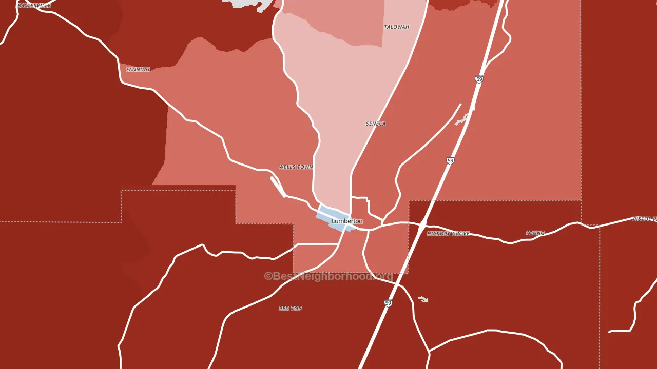 39455, MS block-group political-lean map