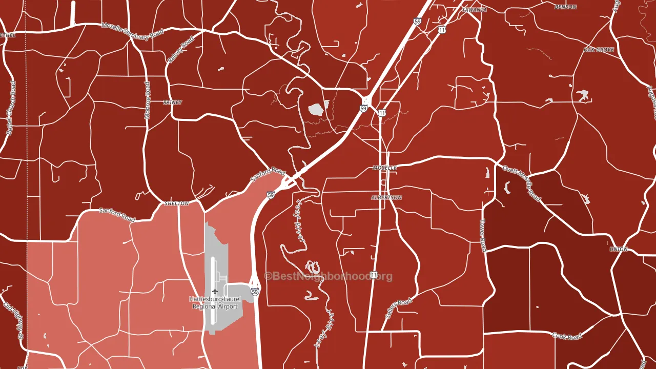 39459, MS block-group political-lean map