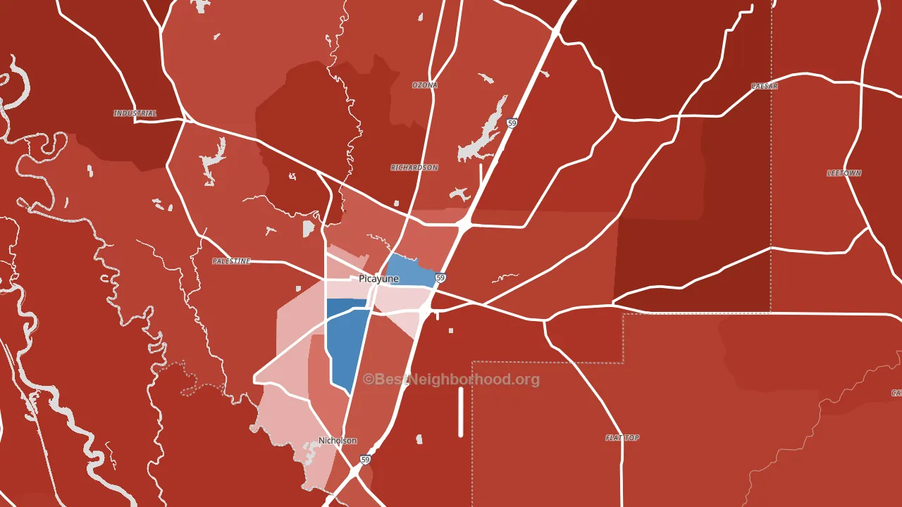 39466, MS block-group political-lean map