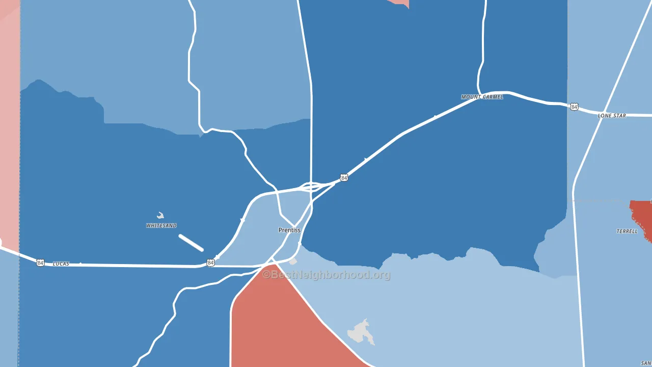 39474, MS block-group political-lean map