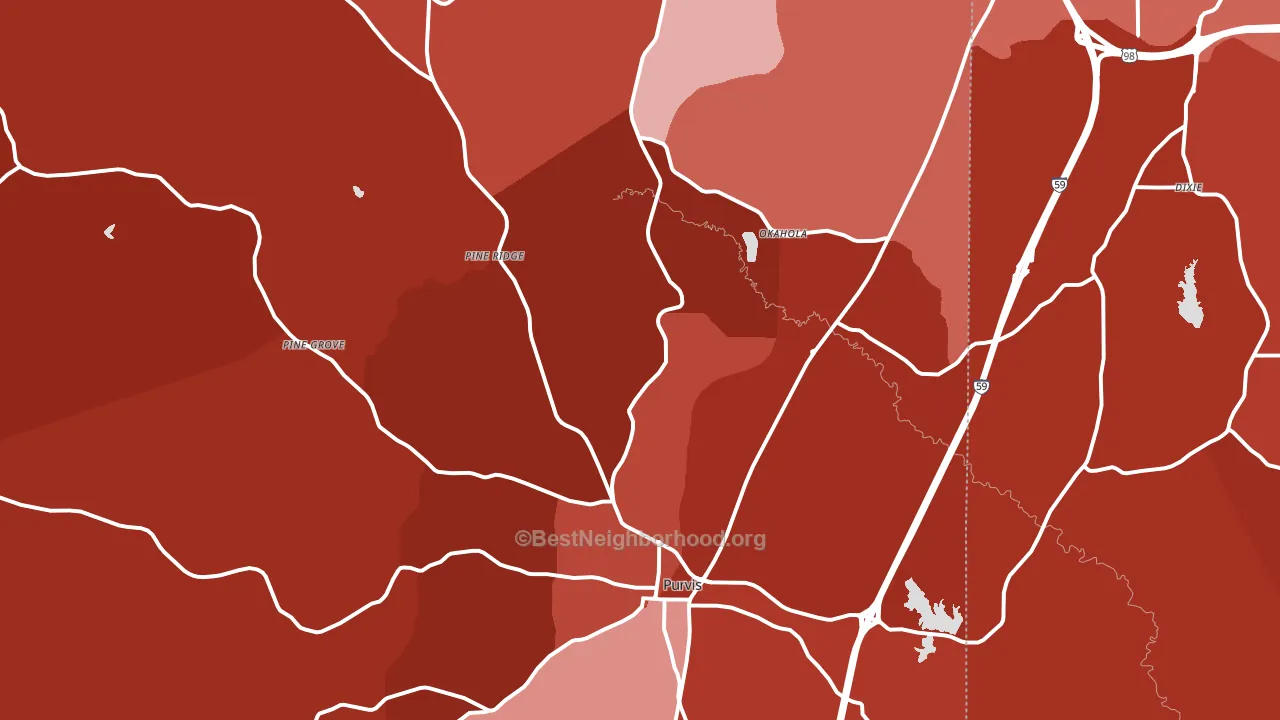 39475, MS block-group political-lean map