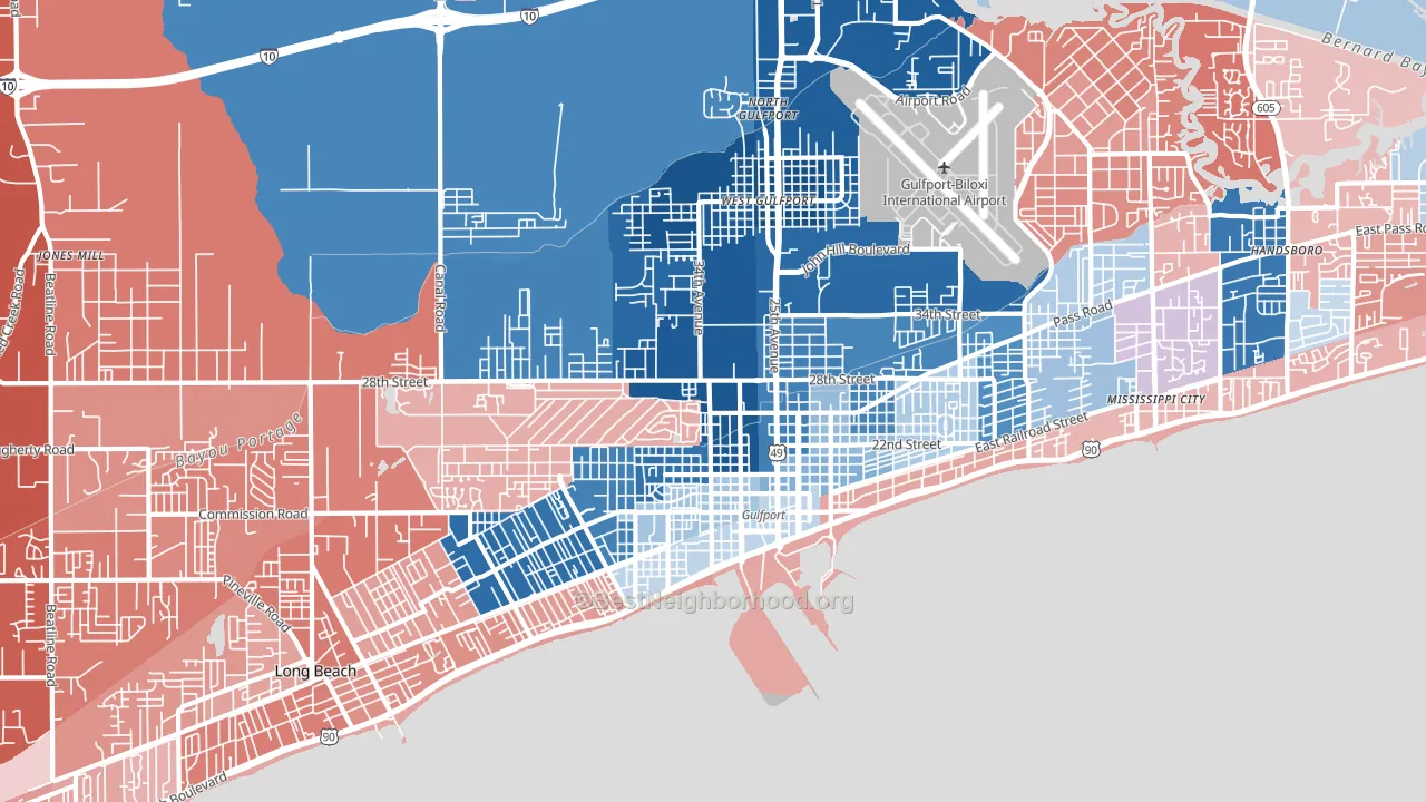 39501, MS block-group political-lean map