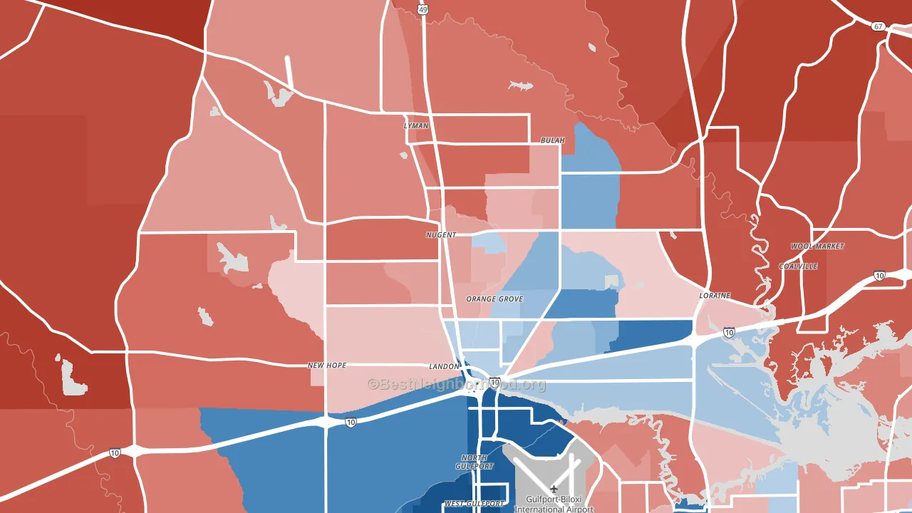 39503, MS block-group political-lean map