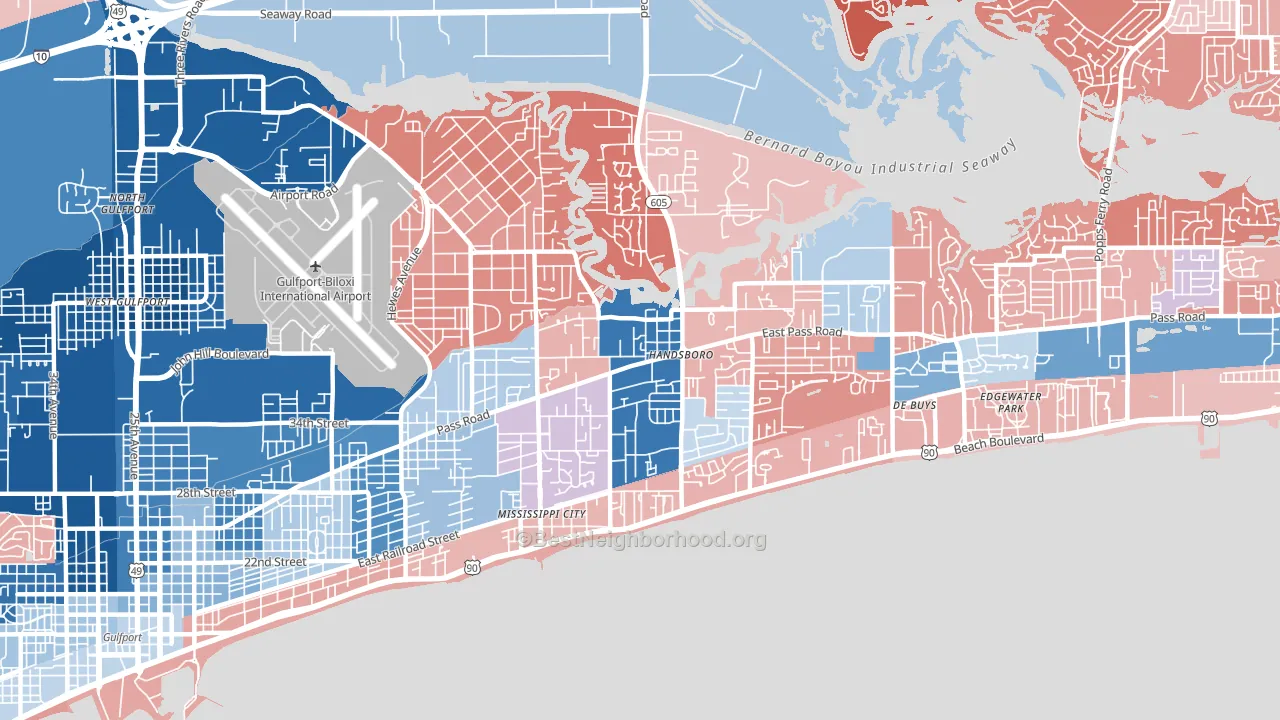 39507, MS block-group political-lean map