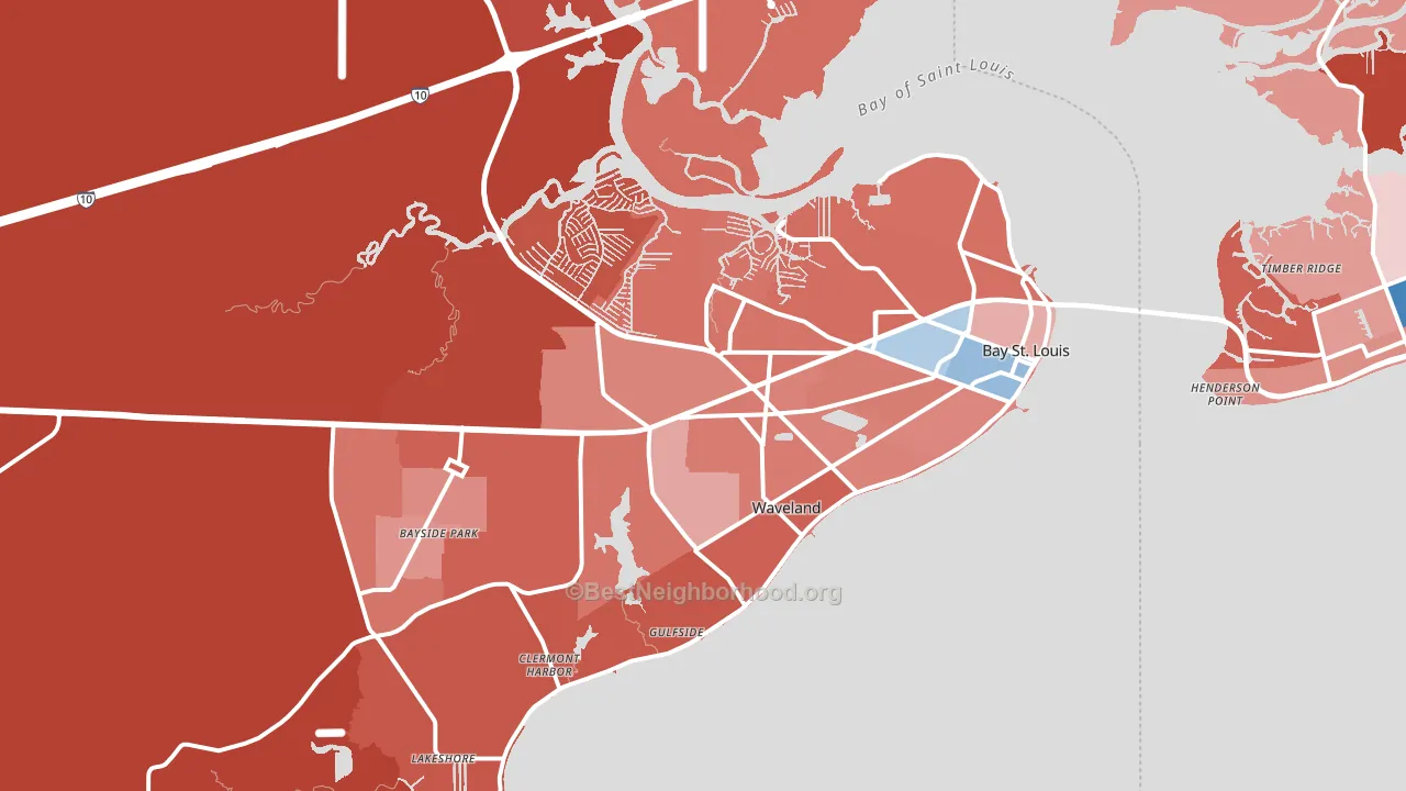 39520, MS block-group political-lean map