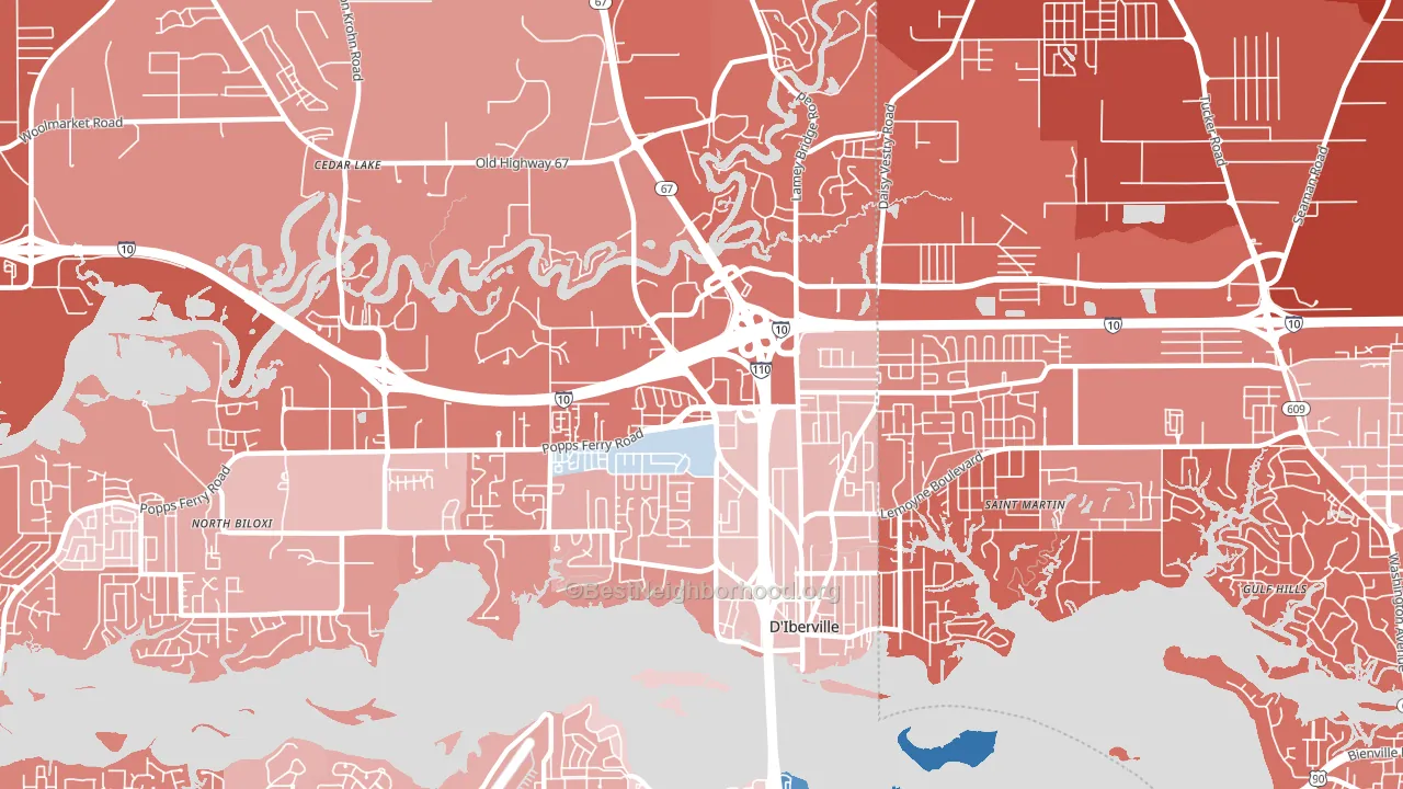 39540, MS block-group political-lean map