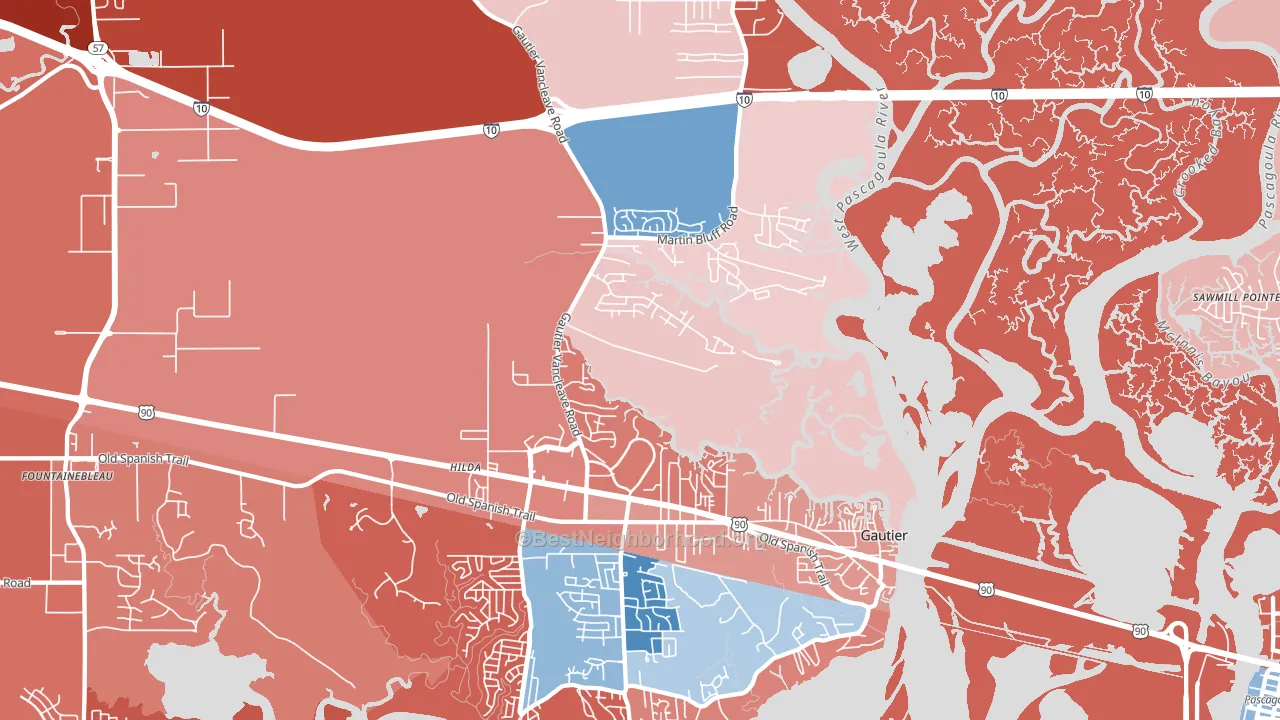 39553, MS block-group political-lean map