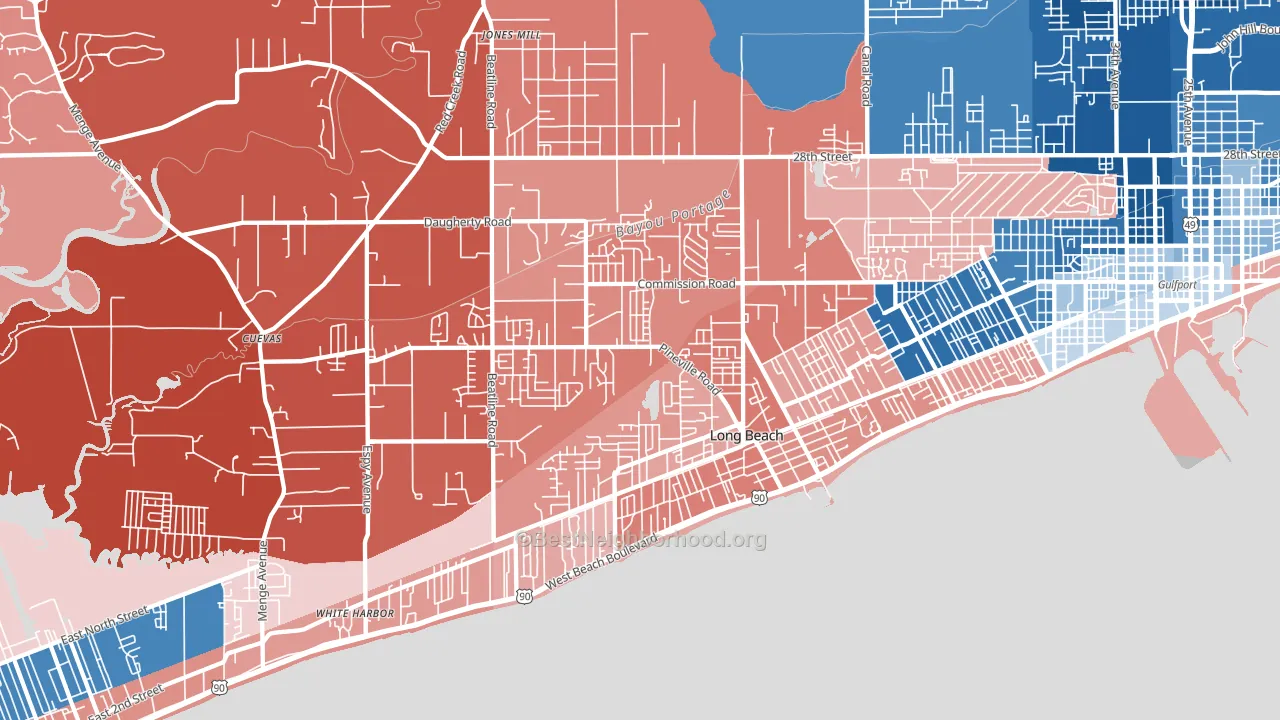 39560, MS block-group political-lean map