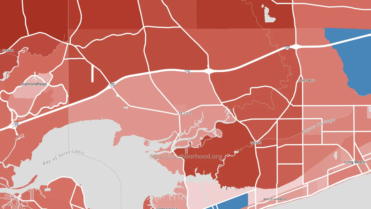 39571, MS block-group political-lean map