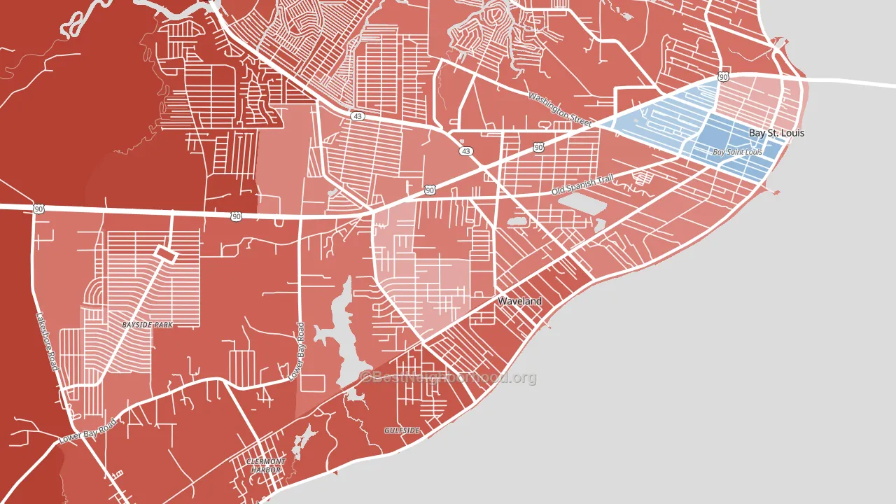 39576, MS block-group political-lean map