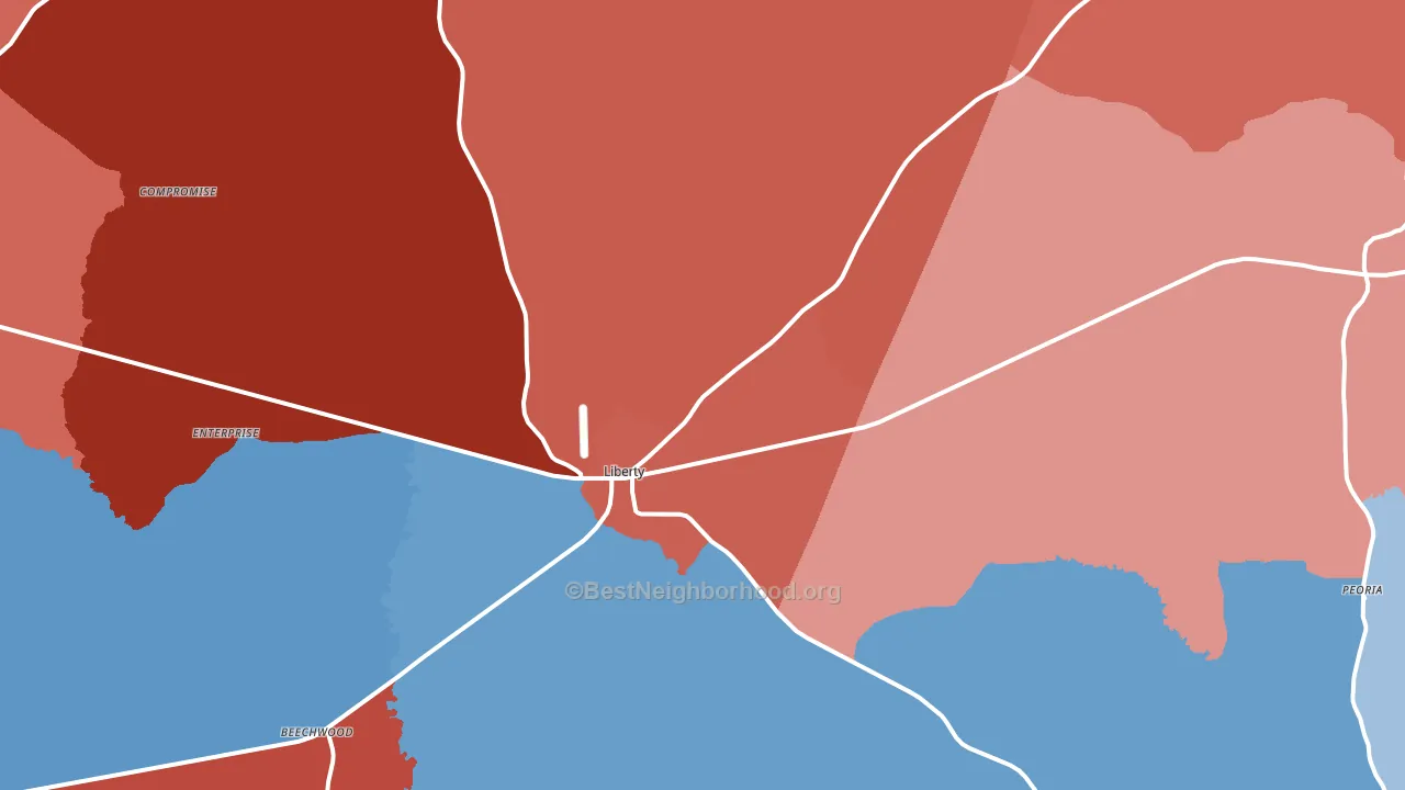 39645, MS block-group political-lean map