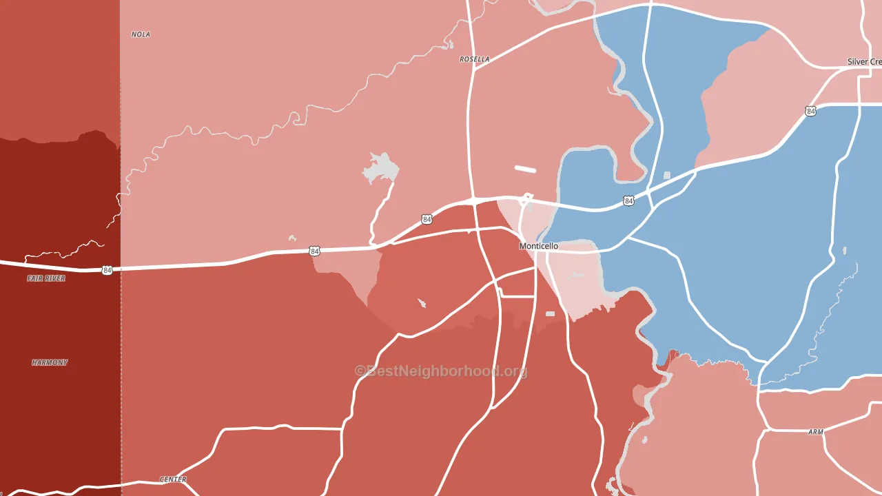 39654, MS block-group political-lean map