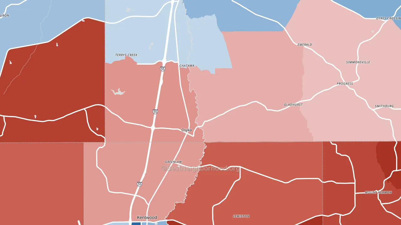 39657, MS block-group political-lean map